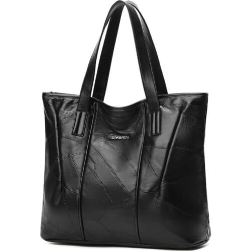 Sheepskin Stitching Handbag For Women Shopper Tote Luxury Designer Sac A Main High Quality Vintage Fashion Shoulder Bag