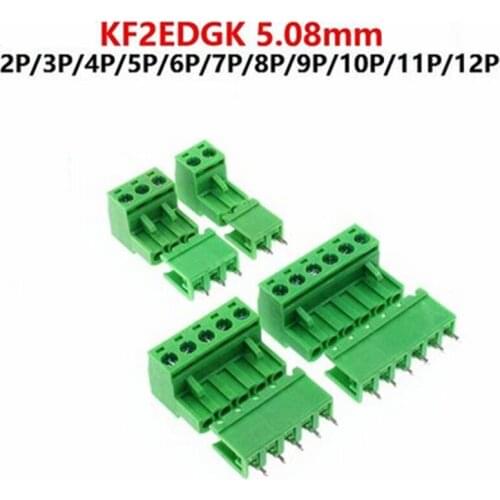 10set KF2EDGK-2/3/4/5/6/7/8/9/12P 5.08MM Straight needle Terminal plug type Plug + socket