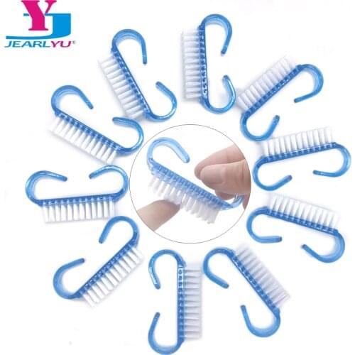 100 Pcs/lot Professional Nail Dust Plastic Manicure Clean Nail Brush Tools Blue Color For Acrylic UV Gel Pedicure Brushes Tools