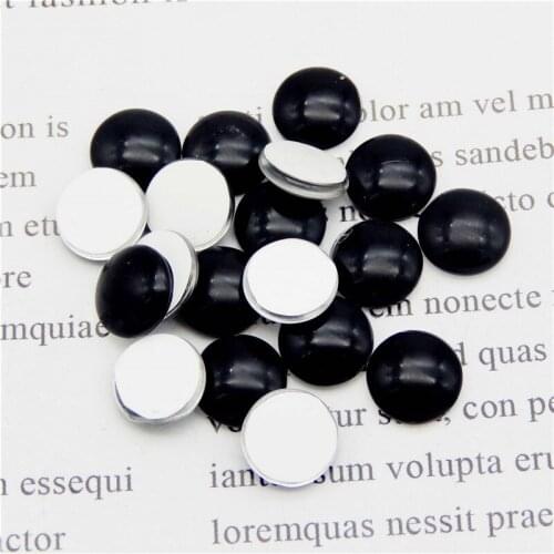 Black 20-50pcs Colorful Glass Cabochon Round Photo Cameo Cabochon Setting Supplies for Jewelry Accessoriy 6mm 8mm 10mm 12mm 15mm
