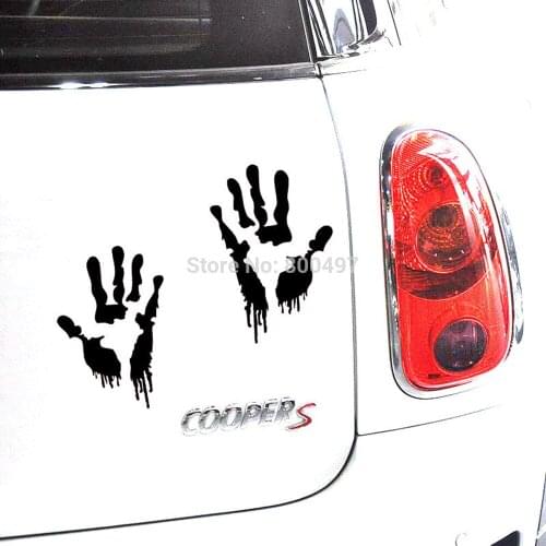 20 x New Design Reflective Blood Hands Creative Auto Decal Cartoon Car Sticker Bumper Body Decal Creative Pattern Vinyl