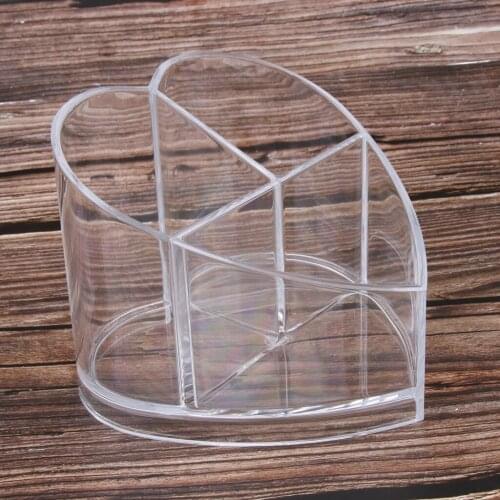 3 Slots Acrylic Makeup Brush Cosmetic Pencils Organizer Display Holder Case
