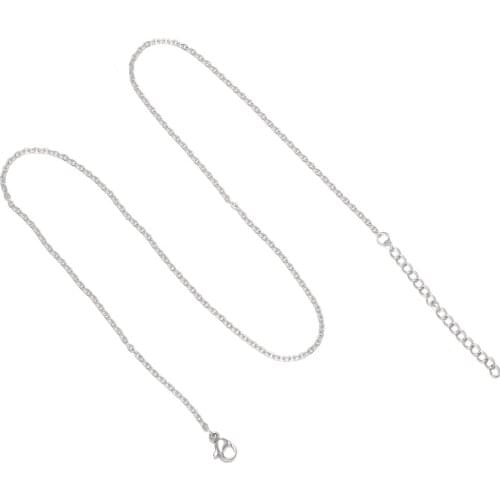 5 Pieces Stainless Steel Soldered Cross Chain 2 colors Pendant Necklace Fashionable for Necklace 45+5cm