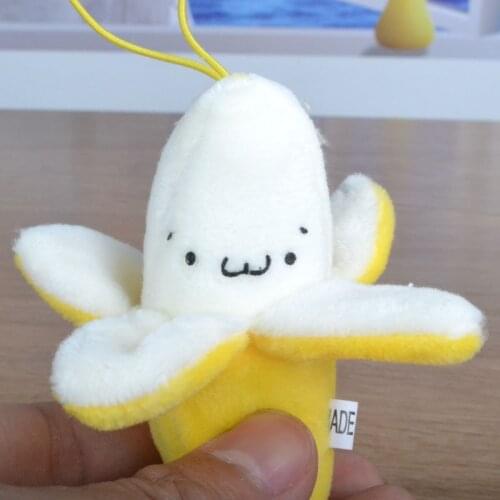 5CM-7CM Yellow Banana Plush Toy String rope Stuffed plush Key Chain Toy Kids Wedding Gift Plush Toy banana toys B0824