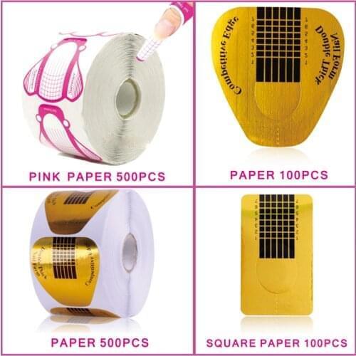 500Pcs/pack Hot Sale High Quality Green Missile Shape Forms Acrylic Curve Polish UV Gel Extension Builder Guide Stencil Sticker