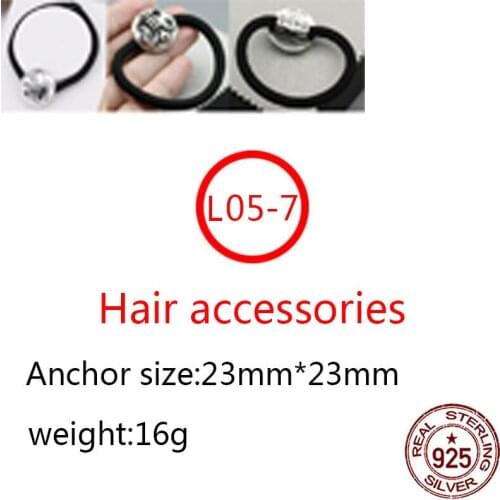 L05-7 S925 sterling silver hair accessories headband retro personality simple punk hip-hop style jewelry anchor shape birthday