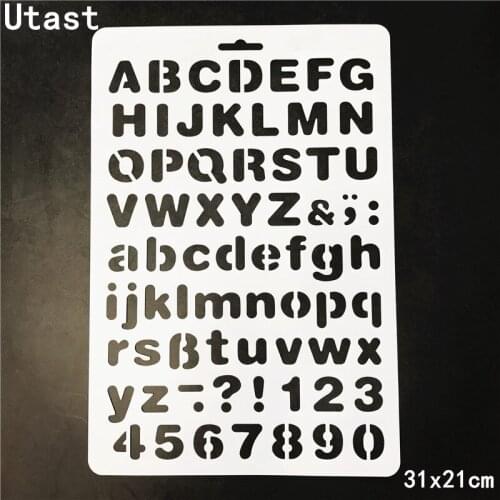 Alphabet Numbers DIY Plastic Layering Stencils Masking Spray Template For Wall Scrapbooking Painting Photo Album Paper Craft