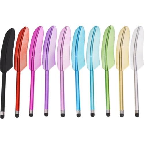 AU42 -10 x Colorful Feather Handle Portable Stylus/Stylus Touch Pen Multi-function Earphone Jack Dustproof Plug Protection Cap H
