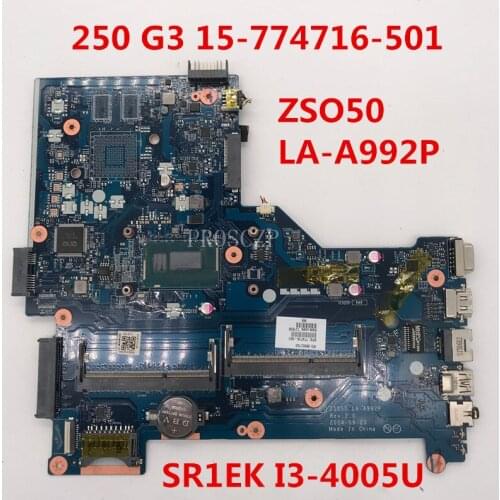 Free shipping for 250 G3 15-R LAPTOP MOTHERBOARD 774716-501 ZSO50 LA-A992P WI working well