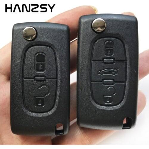 2 3 buttons Car Remote Key Case For Peugeot 308 407 607 307 107 Replacement Flip Folding Key shell HU83/VA2 Blade CE0536/CE0523