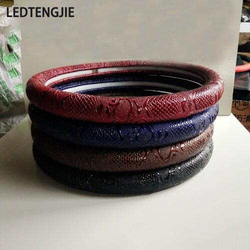 LEDTENGJIE Car Steering Wheel Cover Truck and Bus Steering Wheel Cover Grip Cover 42 45 47 50 Size Optional