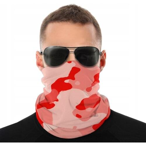 Coral Pink Camo Camouflage Scarf Half Face Mask Unisex Fashion Neck Gaiter Neck Bandanas Multi-functional Headwear Outdoor Camp