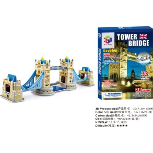 Hot sales jigsaw puzzlethe the London Bridge 3D puzzle Educational toys three-dimensional puzzles for children and adult