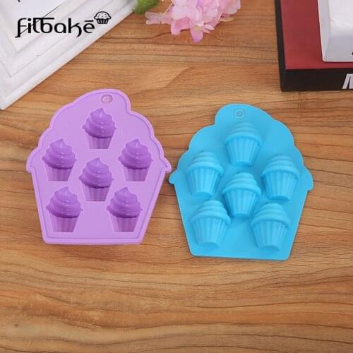 FILBAKE 1 pcs 6 Even Large Ice Cream Shaped Cake Mold DIY Silicone Hemispherical Chocolate Cake Mold Jelly Pudding Dessert Tools