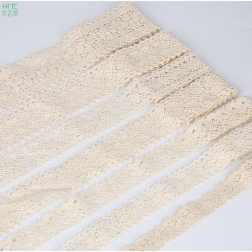 5yard Ivory 18 sizes Knitting Cotton Lace Trim Fabric Ribbon for DIY Apparel Sewing Handmade Scrapbooking Craft Accessories