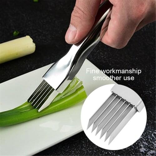 Food Grade 304 Stainless Steel Onion Shredder Multifunction Pellet Artifact 6 Blade Design Kitchen Vegetable Knife Accessories
