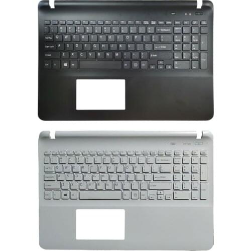 Laptop US keyboard for sony Vaio SVF15217CXB SVF153A1YL SVF1521S2EB SVF1521A6EW SVF1521C5E black/white Palmrest upper Cover