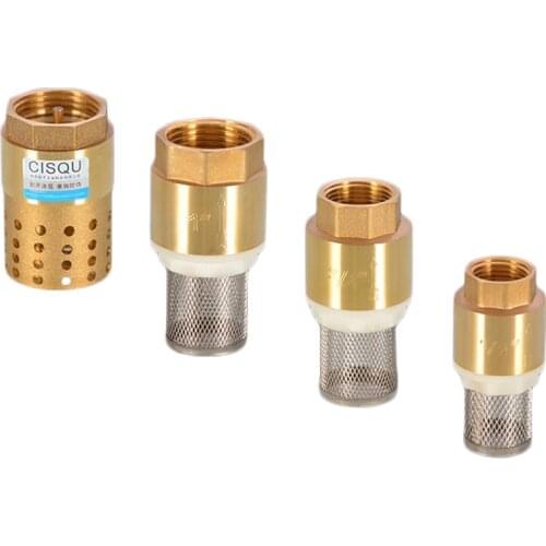 Brass One Way Non Return Valves BSP 1/2" 3/4" 1" 11/2" 2"Female Threaded Spring Check Valve+Strainer Foot Valve