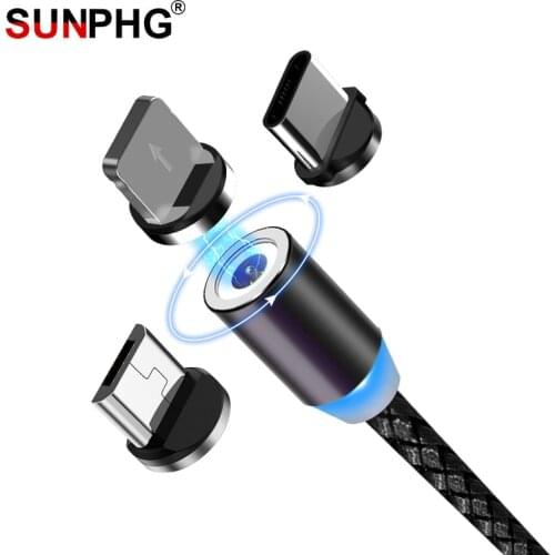 SUNPHG Magnetic Micro USB Charger Cable Type C Charging Wire for iPhone x xr oneplus 6t Samsung s9 Microusb Cord Mobile Phone