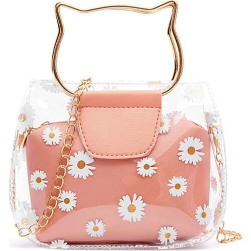 Trendy Hot Sale New Ladies Small Bag Summer Little Daisy Transparent Girl Bag Jelly Shoulder Bag Portable