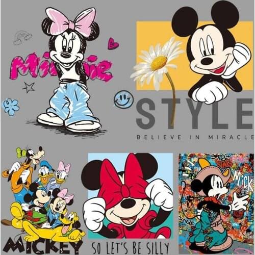 Disney Mickey Mouse patch clothing heat transfer sticker T-shirt ironing patch clothing boys and girls Kawaii customization gift