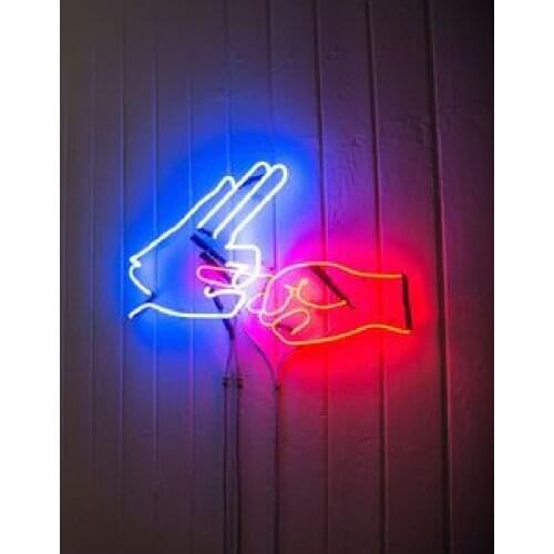 Neon Sign gesture of hands neon sign Beer Bar Pub Handcrafted love home neon sign for ROOM window bedroom custom Iconic Sign Art
