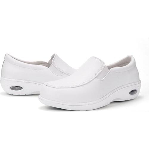 NEW Autumn cushion nurse shoes white slope heel anti-skid leisure shoes female mother small white shoes beautician work
