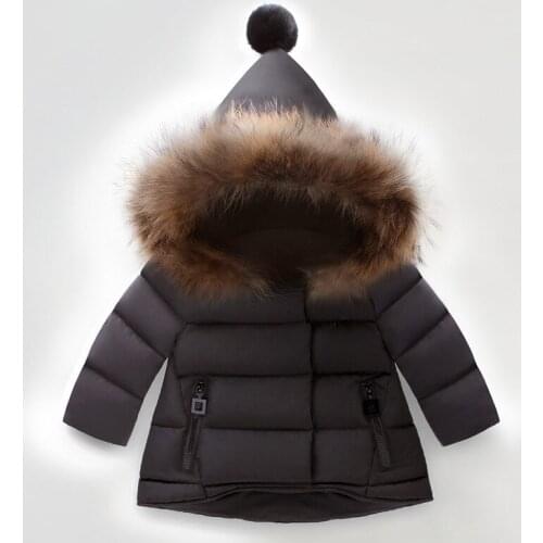 2018 new winter Girls Kids boys Warm thicker imitation fur collar camouflage coat Down jacket outer clothing