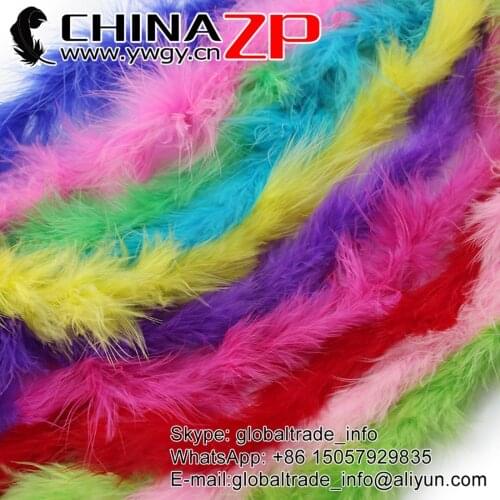 Wholesale in CHINAZP Factory 20yards/lot 10g/piece Dyed Mix Colors Turkey Marabou Feathers Boa