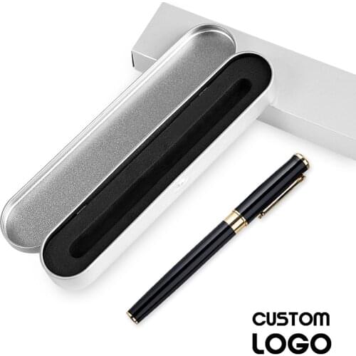 1pc Creative Fashion Metal Signature Gel Pens Business Gifts Pens Office Supplies Customizable Logo With Pen Box Writing Smooth