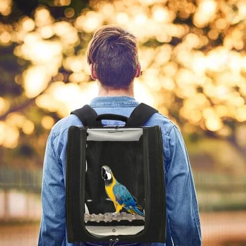 Travel Hiking Bird Carrier Backpack Bird Travel Cage Bird Travel Carrier Perch for Large Medium and Small Birds Crested Myna New