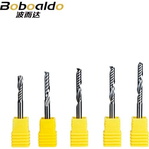 5pcs/lot 4mm Single Flute Spiral Cutter router bit CNC end mill For Acrylic carbide milling cutter tugster steel cnc tools