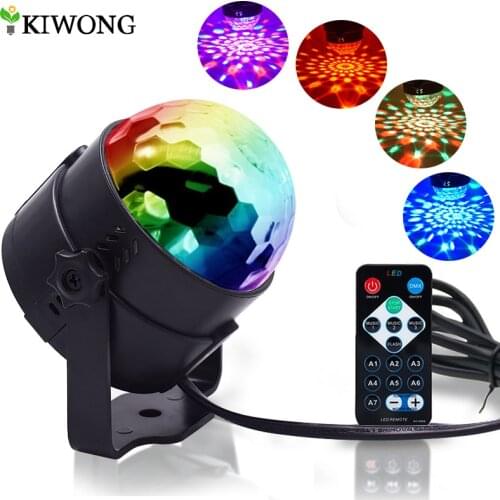 LED Party Lights Strobe Crystal Ball 3W RGB Light Sound Activated Dance Lighting for Decorations Bar Disco With Remote Control