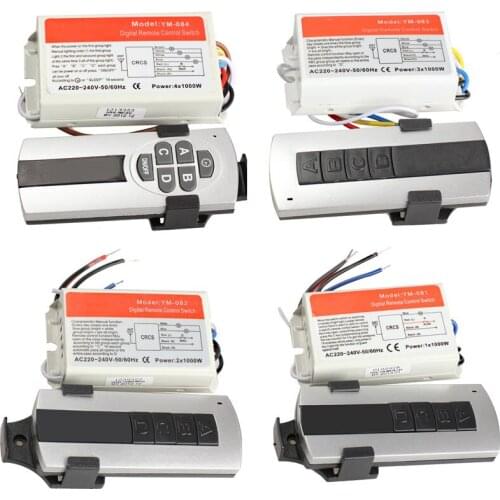 1/2/3/4 Ways ON/OFF 220V Wireless Remote Control Switch Digital Controller Switch for Lamp Light SCIE999