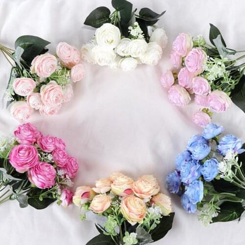 1 Bouquet Artificial Rose Flower Home Decor Multicolor Flowers Artificial Flowers Home Wedding Party Garden Cafe Shop Desk Decor