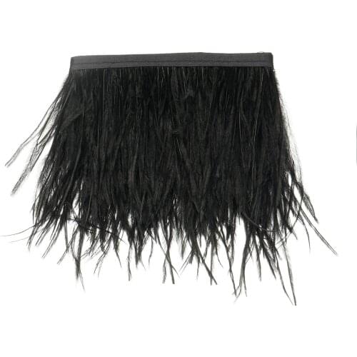 1meter 32 colors Natural ostrich feather Trimming height 8-10cm feathers ribbon for DIY wedding party dress decoration craft