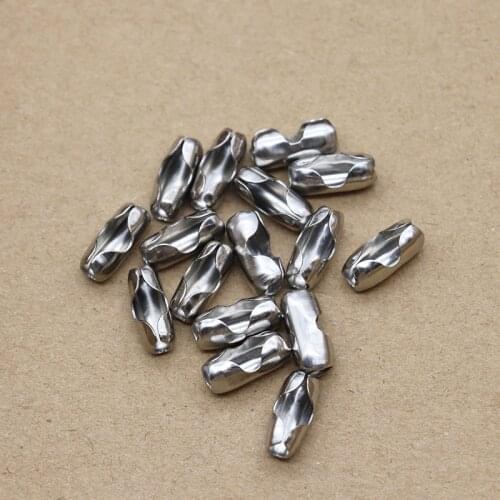 1 Pack/lot 1.5/2/2.4/3.2/4/5/6/8mm Stainless Steel Ball Chain Bead Chains Connector Clasps End Beads Crimp For Jewelry Findings
