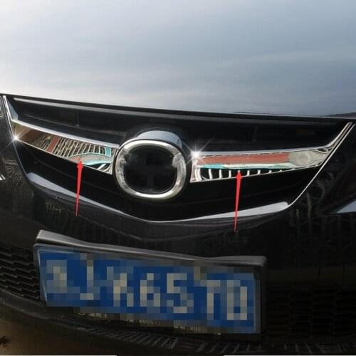 For Mazda 6 2012-2015 High-quality stainless steel middle mesh trim strip Middle mesh decorative sequins Car Accessories, 2 pcs