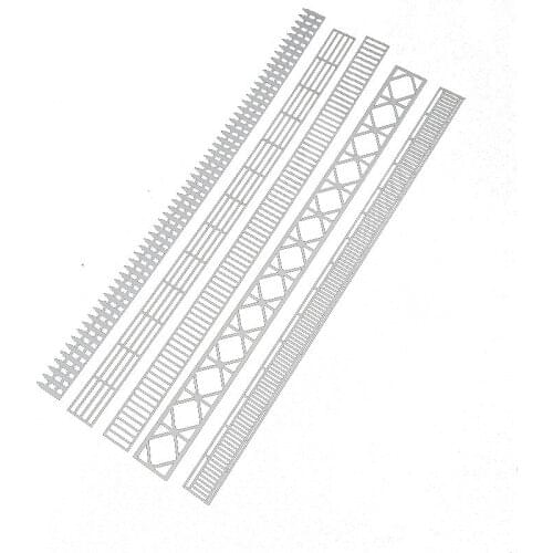 5pcs/Lot 35 Scale ABS Building Model Material Railway Train Diy House Layout Fence Design Plastic Kits Diorama Toy