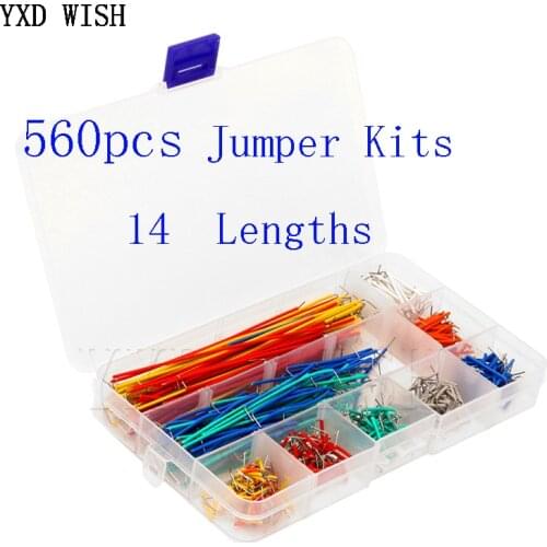 560pcs U Shape Solderless Breadboard Jumper Cable Wire Kit For Arduino M-M 14 Lengths PCB Breadboard Lines Circuit Board Diy Kit
