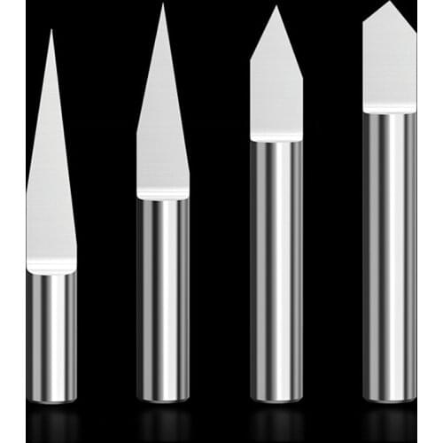 6mm Metal Flat Bottom Engraver Bits 38-50mm CNC Router Tools V Carbide Carving Cutters Degree 10° 15° 20° 30° 45° 60° 90