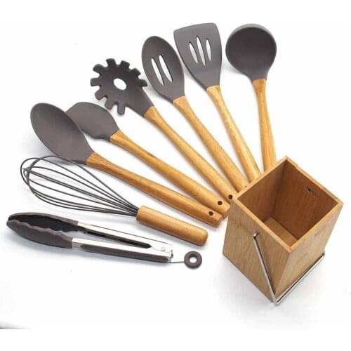 9Pcs/Set Kitchen Utensil Set Silicone Cooking Nonstick Cookware Spatula Spoon Set