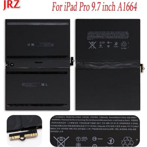 JRZ 7306mAh A1664 Tablet battery For iPad Pro 9.7 inch A1664 Replacement Laptop Batteries Batteries Bateria