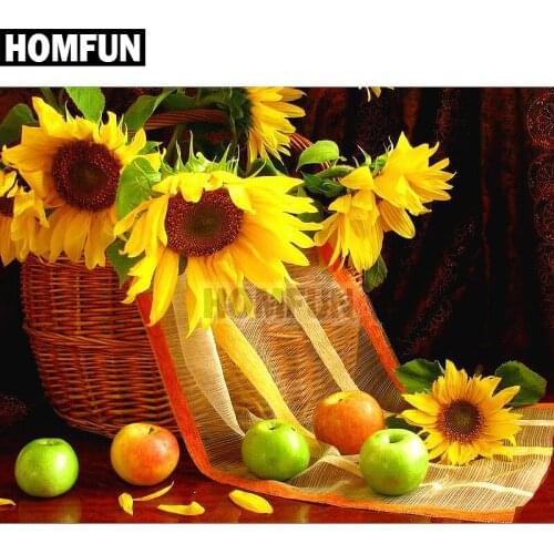 HOMFUN Full Square/Round Drill 5D DIY Diamond Painting "Sunflower" Embroidery Cross Stitch 5D Home Decor Gift A02514