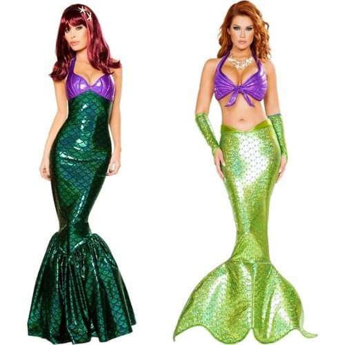 Anime Sexy Little Mermaid Ariel Princess Costumes Adults Women Halloween Little Mermaid Ariel Cosplay Dress Up Fancy Dress