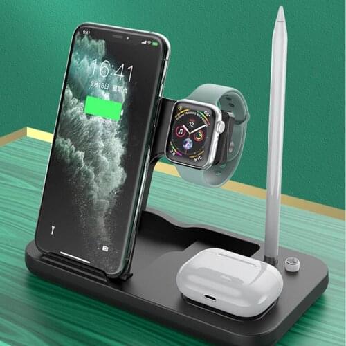 Wireless Charger 15W Fast Charging Stand for iPhone 11 12 Pro Samsung S20 for Apple Watch 6 5 4 Airpods Pro Charger Dock Station