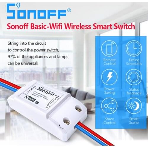 Sonoff Basic WiFi Smart Switch for smart home wireless controller Smart-link technology support for alexa & google assistant