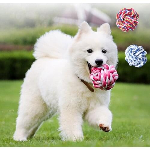 Safe Random Color Puppy Medium Dog Rope Ball Toy Bite Resistant Pet Chew Toys for Small Dogs French Bulldog Mascotas Accessories