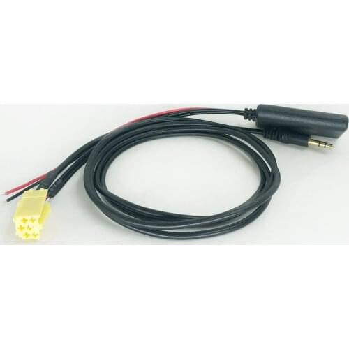 Biurlink 150CM Car Radio AUX-IN Audio Cable 3.5MM Jack Bluetooth Music Adapter MINI ISO 6Pin Plug for Fiat Grande Punto Lancia
