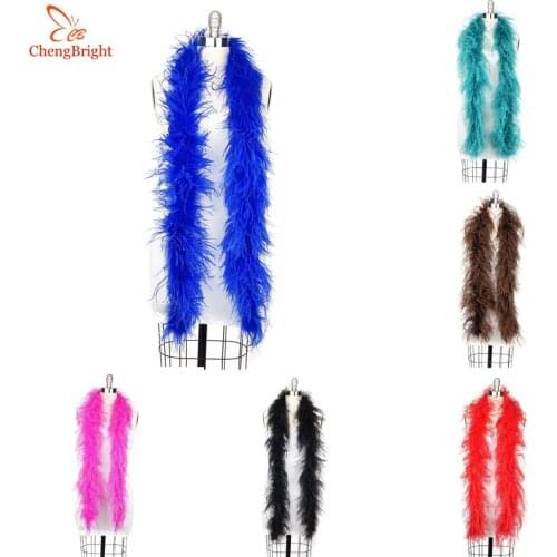 CJEMGBRIGHT 2 Meters/Lot fluffy Ostrich Feather Boa Skirt Costumes/Trim For Party/Costume/Shawl/Craft Ostrich Feather In Wedding